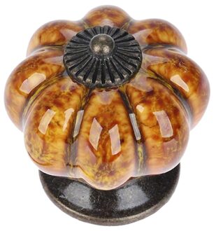 10 Stks/set Keramische Knoppen Met Kleurrijke Knoppen En Pompoen Schuifladegrepen Keramische Trekt Voor Kasten, Keuken En Badkamer Kasten geel