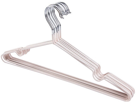 10 Stks/set Kinderen Volwassen Antislip Metalen Overhemd Broek Haak Hangers Kleerhanger Kleding Droogrekken Accessoires Wasserij Opslag nordic beige