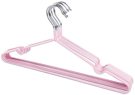 10 Stks/set Kinderen Volwassen Antislip Metalen Overhemd Broek Haak Hangers Kleerhanger Kleding Droogrekken Accessoires Wasserij Opslag nordic roze
