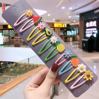 10 Stks/set Meisjes Leuke Cartoon Dieren Fruit 5 Cm Haarspelden Kinderen Mooie Haarspeldjes Haarspeldjes Hoofdband Kinderen Haaraccessoires