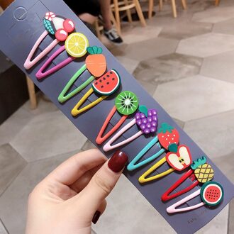 10 Stks/set Meisjes Leuke Cartoon Dieren Fruit 5 Cm Haarspelden Kinderen Mooie Haarspeldjes Haarspeldjes Hoofdband Kinderen Haaraccessoires