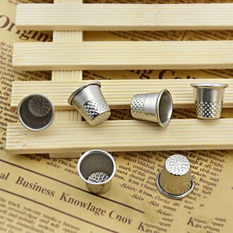 10 Stks/set Metalen Vinger Vingerhoed Tailor Silver Naaien Grip Shield Protect Naaien Tool Pin Naald Craft Gereedschap Vinger Tip Bescherming