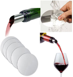 10 Stks/set Opvouwbare Wijn Schenker Aluminiumfolie Zilver Wijn Schenker Stop Gieten Disk Giet Uitloop Wedding Party Bar Gereedschap