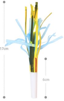 10 Stks/set Partij Klapband Fluitjes Grappige Fluitjes Kids Verjaardagsfeestje Supplies Papier Kwastje Blazen Draak Juichen Rekwisieten Blauw