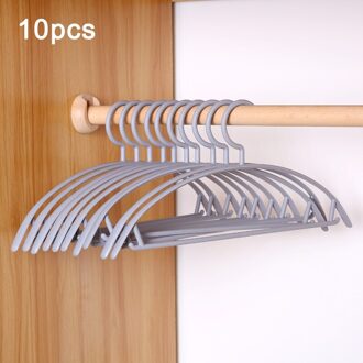 10 Stks/set Plastic Volwassen Hanger Antislip Kleding Broek Trui Jas Droogrek Balkon Outdoor Droogrek Closet Organizer grijs