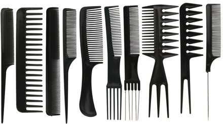 10 stks/set Professionele Haar Borstel Kam Salon Kapper Anti-statische Kammen Haarborstel Kappers Kammen Haarverzorging Styling Tools
