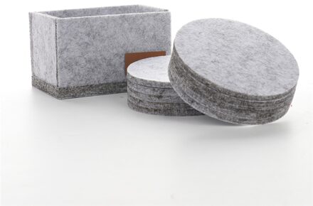 10 stks/set Ronde Vilt Coaster Cup Mat Pad + 1 Opbergdoos voor Kom Mok Glas Plaat Placemats Drinken accessoires