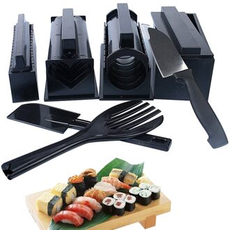 10 Stks/set Sushi Maker Apparatuur Kit, Japanse Rijst Bal Cake Roll Mold Sushi Multifunctionele Mould Maken Sushi Gereedschap