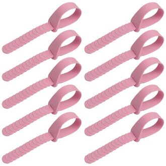 10 Stks/set Thuis Siliconen Toiletbril Lifters Closestool Sanitaire Cover Lifting Apparaat Badkamer Accessoires Roze