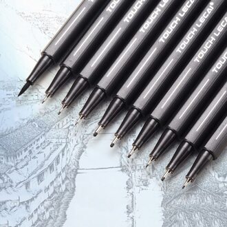 10 Stks/set Waterdicht Pigment Fine Liner Schets Pen Zwarte Naald Tekening Marker Pen Professionele Micron Pen School Briefpapier