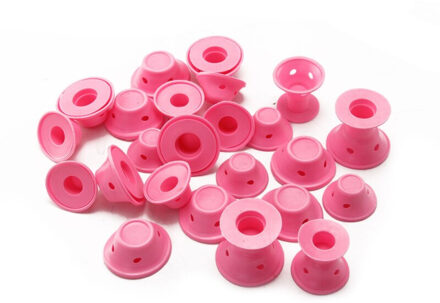 10 stks/set Zachte Rubber Magic Haarverzorging Rollers Siliconen Haar Krultang Geen Warmte Haar Styling Tool roze blauw 10stk roze
