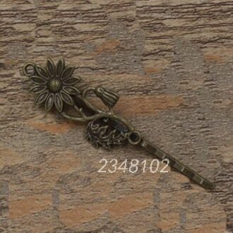 10 stks Vintage Zon Bloem Haar Sieraden Charm Vrouwen Hairclip Haarspeld Woord Map Hairclips Haarspeldjes Retro Haar Dragen Voor Vrouwelijke antiek bronzen