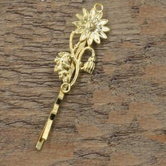 10 stks Vintage Zon Bloem Haar Sieraden Charm Vrouwen Hairclip Haarspeld Woord Map Hairclips Haarspeldjes Retro Haar Dragen Voor Vrouwelijke goud