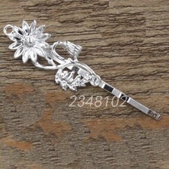 10 stks Vintage Zon Bloem Haar Sieraden Charm Vrouwen Hairclip Haarspeld Woord Map Hairclips Haarspeldjes Retro Haar Dragen Voor Vrouwelijke zilver