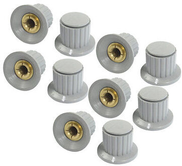 10 stks Volumeregeling 6mm Split Shaft Diameter Potentiometer Knoppen Grijs