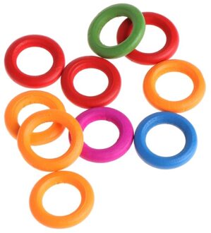 10 stks/zak Kleurrijke Houten Ringen Papegaai Speelgoed Accessoires Kleurrijke Willekeurige Kleur DIY Ornament 2cm x 1.4cm