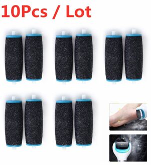 10 stks Zwart Vervangingen Roller Heads Voor Pro Pedicure Voetverzorging Tool Scholls Voeten Elektronische Voet Bestand Rollers Skin Remover
