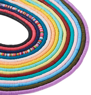 10 Strands Flat Round Polymer Clay Bead Spacers for Jewelry Making DIY Environmental Handmade Hole:1~2mm17.7" 4 5 6mm