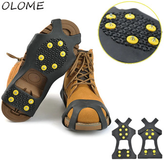 10 Studs S M L XL XXL Universal outdoor Safety Anti-Skid Snow Ice Climbing Shoe Spikes Grips Crampons Cleats Overshoes