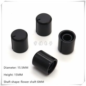 10 Stuk 13.5 × 15Mm Zwart Plastic Dekselkleur Potentiometer Encoder Switch Knop Is Geschikt Voor Bloem As 6mm