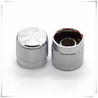 10 Stuk 14Mm * 13Mm Zwart Plastic/Zilver Plating Knop Cap Bloem As Potentiometer Knop Cap
