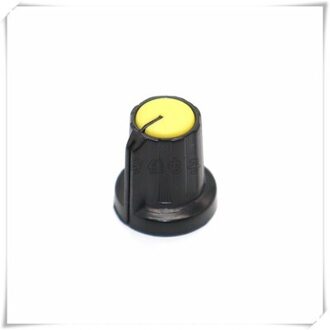 10 Stuk 15Mm * 16.5Mm Twee-Kleur Plastic Knop Cap Bloem As Potentiometer Codeerschakelaar Knop geel