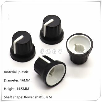 10 Stuk 16 × 14.5Mm Plastic Knop Cap Potentiometer Encoder Switch Knop Is Geschikt Voor Bloem As 6Mm
