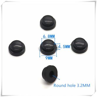 10 Stuk 6.8*4.5Mm Sleutel Cap Zwart Plastic Schakelaar Cap Knop Cap Touch Ronde Gat Diameter 3.2mm Van Switch Cap