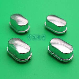 10 Stuk Switch Knop Cap Ovale 24*14*13.5 Mm Ronde Gat Binnendiameter 5 Mm Gegalvaniseerde Zilver licht Touch Schakelaar Cap