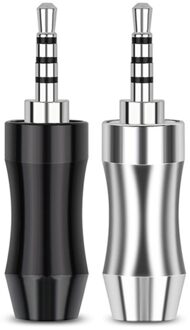 10 Stuks 2.5Mm Jack 4 Pole Stereo Oortelefoon Plug Audio Connector Hifi Headset Rhodium/Vergulde Koperen Draad connector kleur Mixing2 / 10stk