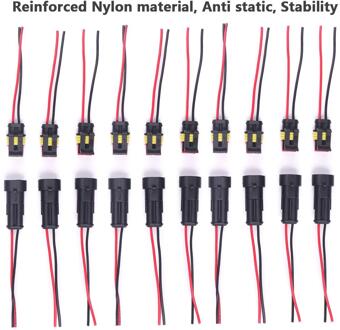 10 Stuks 2 Pin Way Waterdichte Mannelijke Vrouwelijke Auto Elektrische Draad Connector Plug Met Draad Kabel Voor Auto Motorfiets Draad harnas