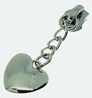 10 Stuks 20*19 Mm Direct Selling Bagage Accessoires Pull Tabs Dunne Hartvormige Metalen Zinklegering Rits sliders Sluiting wit