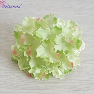 10 Stuks 20Cm Grote Zijden Hortensia Bloem Stem Bloemen Tak Voor Bruiloft Decoratie Diy Bloemen Muur Levert gras groen