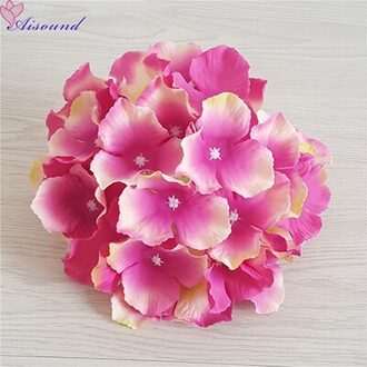 10 Stuks 20Cm Grote Zijden Hortensia Bloem Stem Bloemen Tak Voor Bruiloft Decoratie Diy Bloemen Muur Levert karmozijn