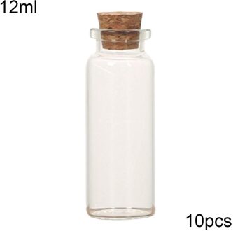 10 Stuks 5/8/10/12/15/20Ml Mini Helder Kurk Wishing Lege glazen Fles Flesjes 12ml