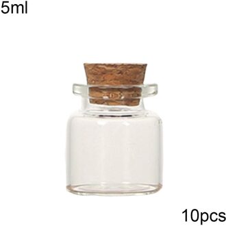 10 Stuks 5/8/10/12/15/20Ml Mini Helder Kurk Wishing Lege glazen Fles Flesjes 5ml