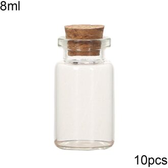 10 Stuks 5/8/10/12/15/20Ml Mini Helder Kurk Wishing Lege glazen Fles Flesjes 8ml