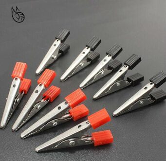 10 Stuks 50Mm Elektrische Tool Alligator Clips Batterij Clip Krokodil Auto Caravan Van Batterij Test Lead Clips 10stk zwart