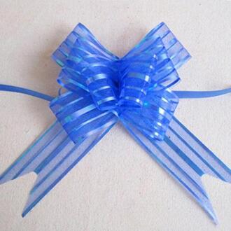 10 Stuks 50Mm Pull Boog Multicolor Elegante Organza Duurzaam Diy Strik Voor Party Lint Boog Box decoratie Blauw