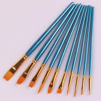 10 Stuks Aquarel Gouache Kwast Pen Set Verschillende Vorm Tip Nylon Wol Haar Schilderij Borstels Art Supplies