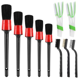 10 Stuks Auto Detaillering Borstel Set Auto-interieur Reiniging Kit Bevat 5 Detail Borstel, 3 Draad Borstel, 2 Air Vent Borstel