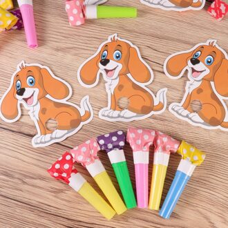 10 Stuks Blowout Fluitjes Kids Cartoon Noisemakers Juichen Props Verjaardag Feestartikelen hond