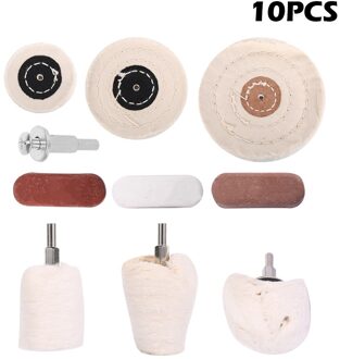 10 Stuks Buffing Pad Polijsten Wiel Met 3Pcs Rouge Compound Polijsten Buffing Pad Voor Auto Aluminium Roestvrij Staal Polijsten