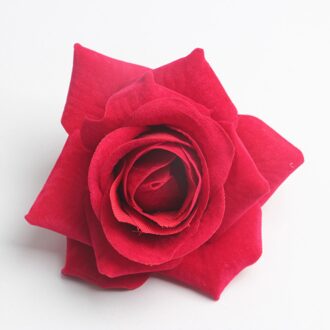 10 Stuks Diverse Kleuren Kunstmatige Fluwelen Rose Bloemhoofdjes Decoratie groot rood