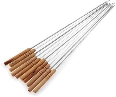 10 Stuks Herbruikbare Bbq Barbecue Spiesjes Roosteren Naald Roosteren Gereedschap Brochette Tong Kebabe Spiesjes Stick Voor Outdoor Picknick Spies