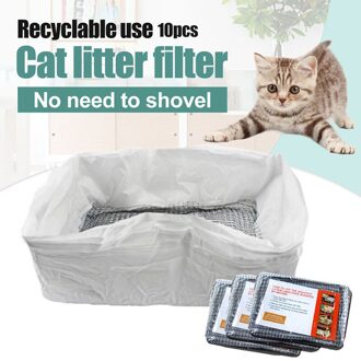 10 Stuks Herbruikbare Kattenuitwerpselen Filter Netto Katten Schifting Kattenbak Liners Elastische Kattenbak Liners