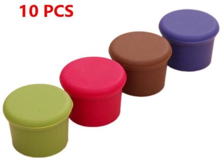 10 Stuks Herbruikbare Wijn Bier Cover Fles Cap Silicone Stopper Drank Accessoires Voor Thuis Bar Stopper Cover Bar 10stk willekeurig kleur