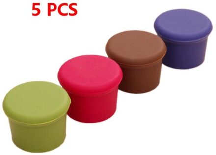 10 Stuks Herbruikbare Wijn Bier Cover Fles Cap Silicone Stopper Drank Accessoires Voor Thuis Bar Stopper Cover Bar 5stk willekeurig kleur