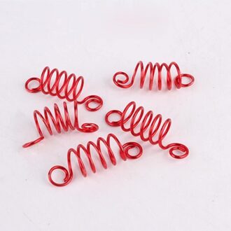 10 Stuks Kleur Lente Haar Kralen Voor Dreadlocks Haar Vlecht Buizen Manchetten Kralen Verstelbare Dreadlock Kraal Clip Kids Vrouwen rood