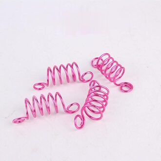 10 Stuks Kleur Lente Haar Kralen Voor Dreadlocks Haar Vlecht Buizen Manchetten Kralen Verstelbare Dreadlock Kraal Clip Kids Vrouwen roze